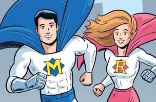 Superheld Bionicman liest vor